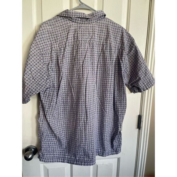 Eddie Bauer Mens Purple & White Geometric Short Sleeve Button Down Shirt Large - Picture 12 of 15